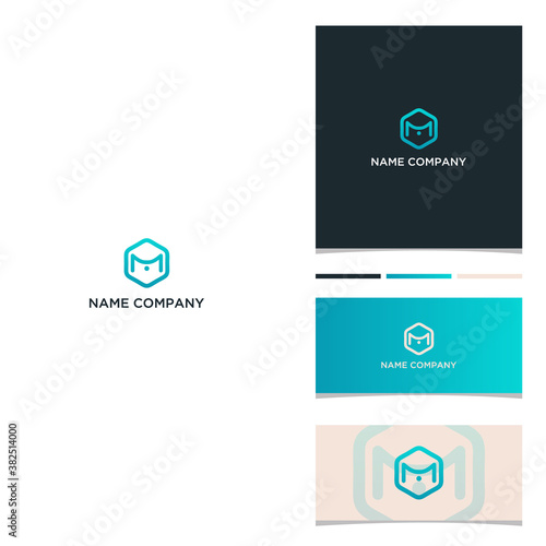 business card design, logo m, initial M, letter M