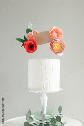 Cake topper with space for text photo