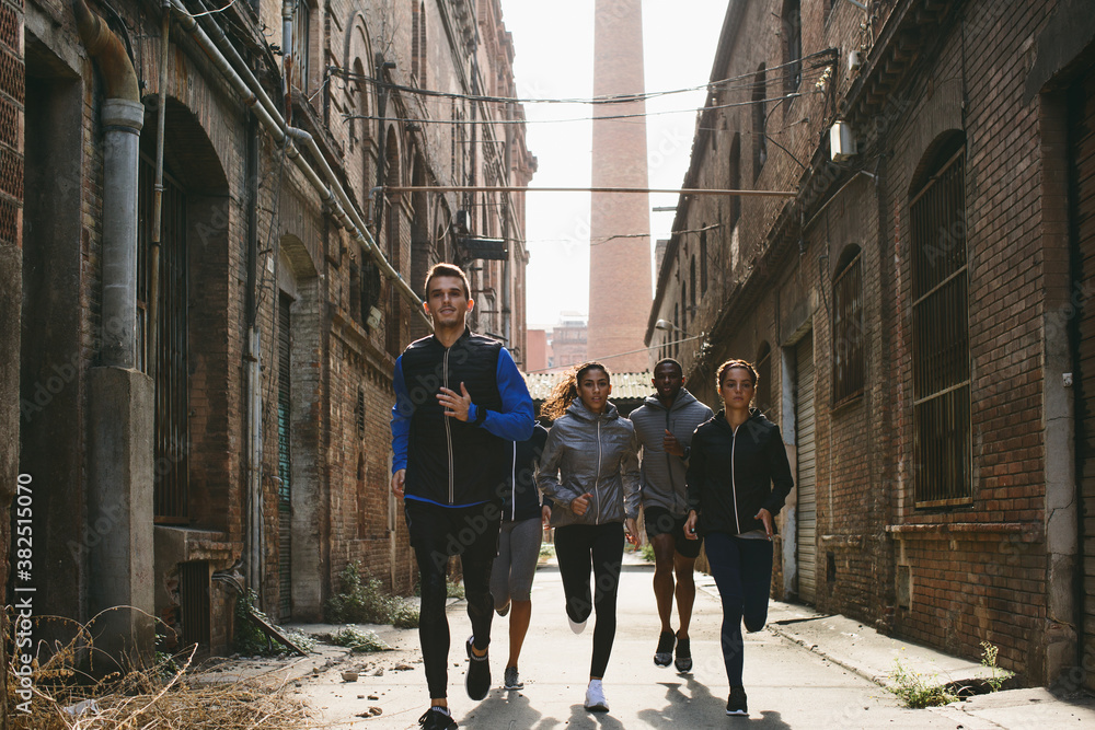 Urban running. Urban running.