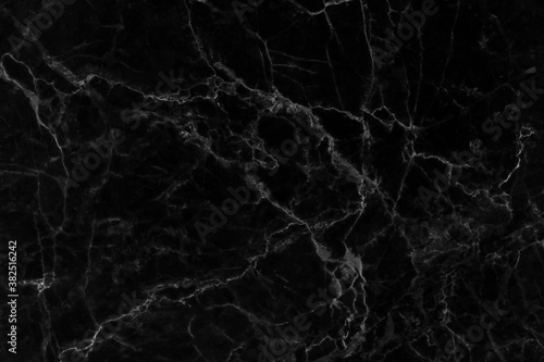 Black marble natural pattern for background, abstract black and white © jamroenjaiman
