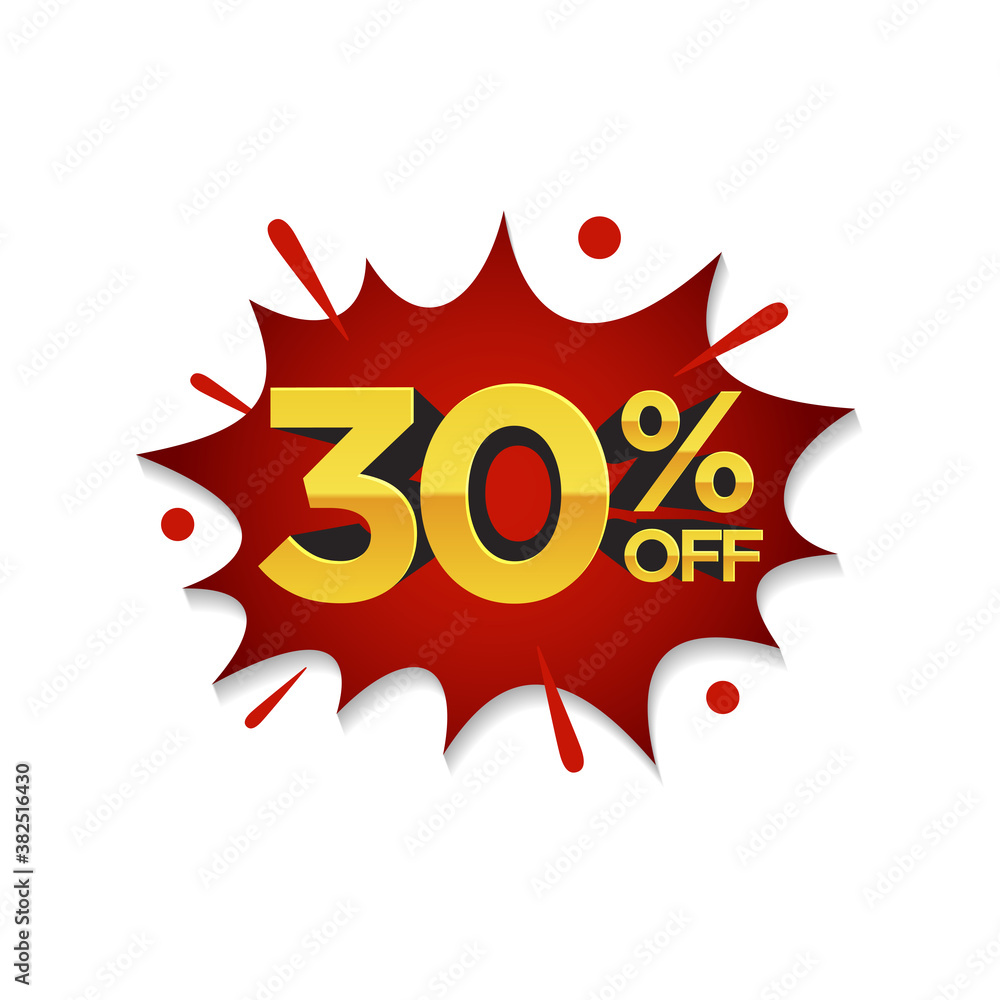 30% Discount, Sale pop art comic style 30% Discount, Sale pop art comic style