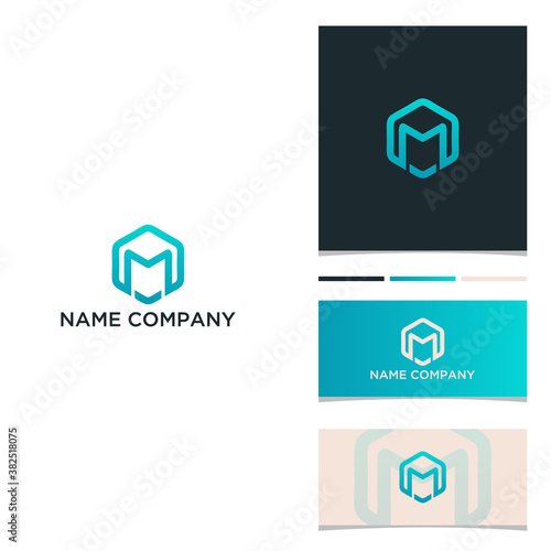 logo M set of icons for web design