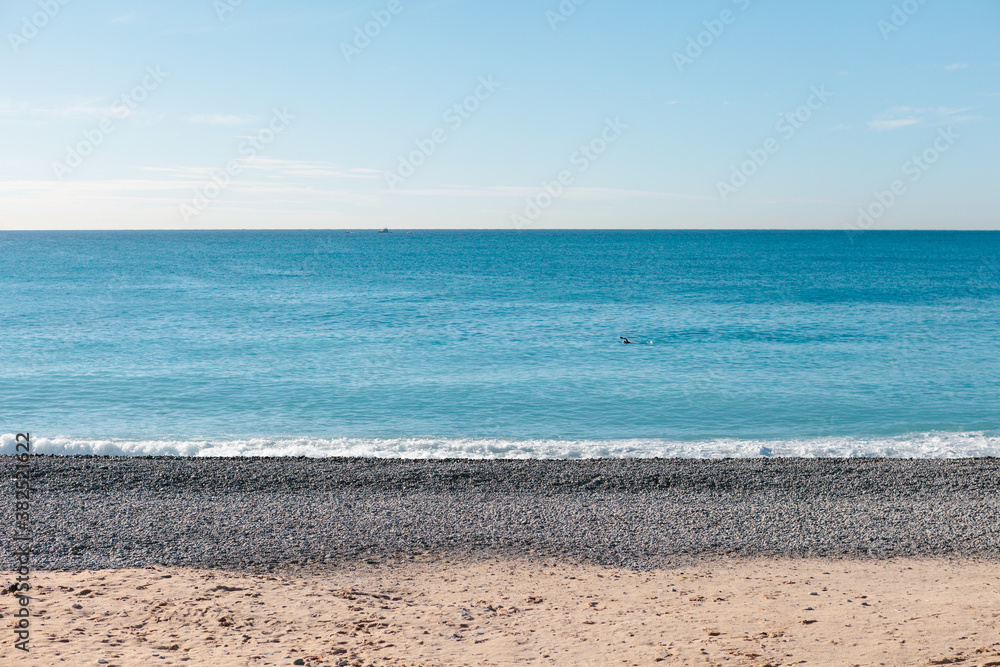 Horizon on the blue Mediterranean sea in Nice Horizon on the blue Mediterranean sea in Nice