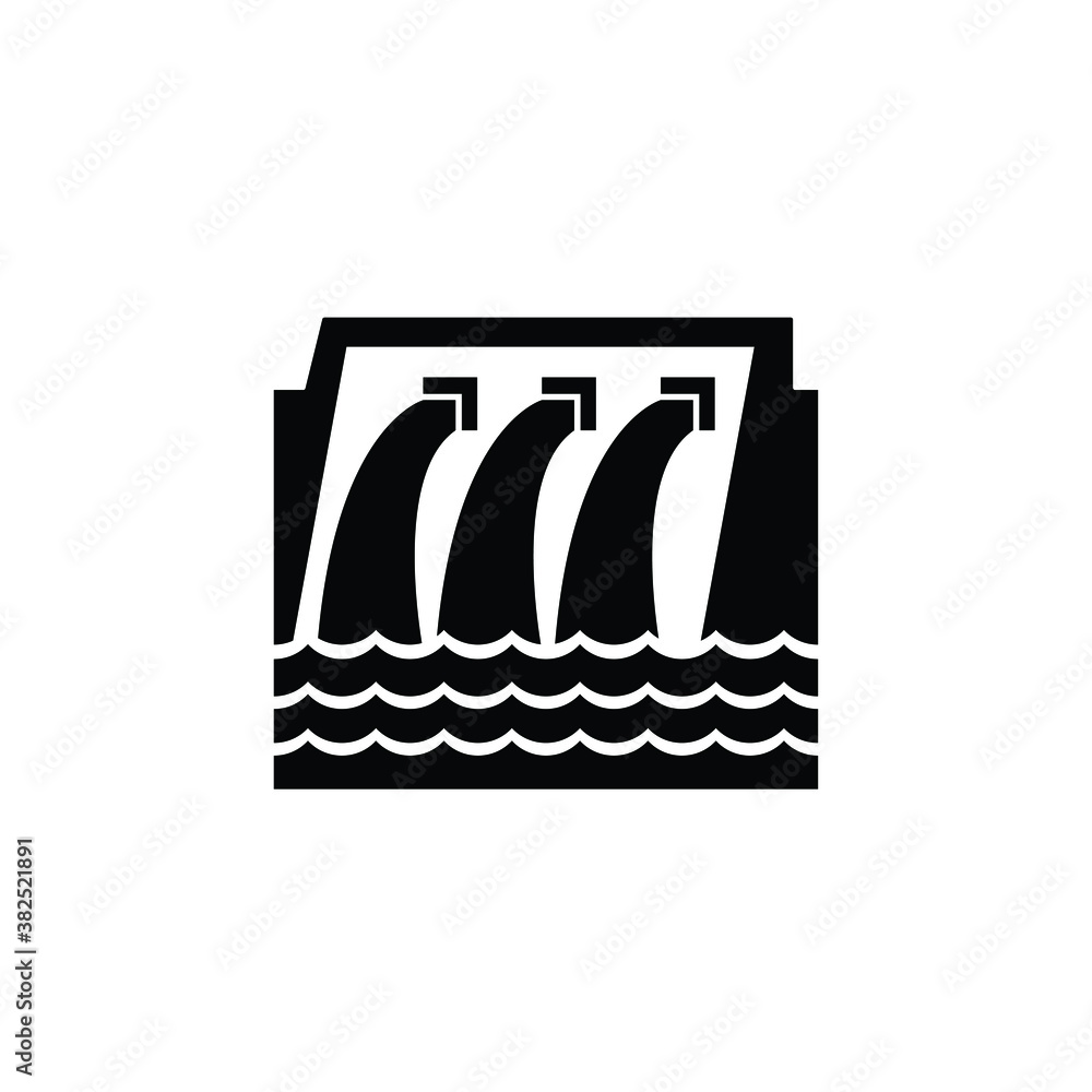 Dam icon vector isolated on white, logo sign and symbol. Dam icon vector isolated on white, logo sign and symbol.