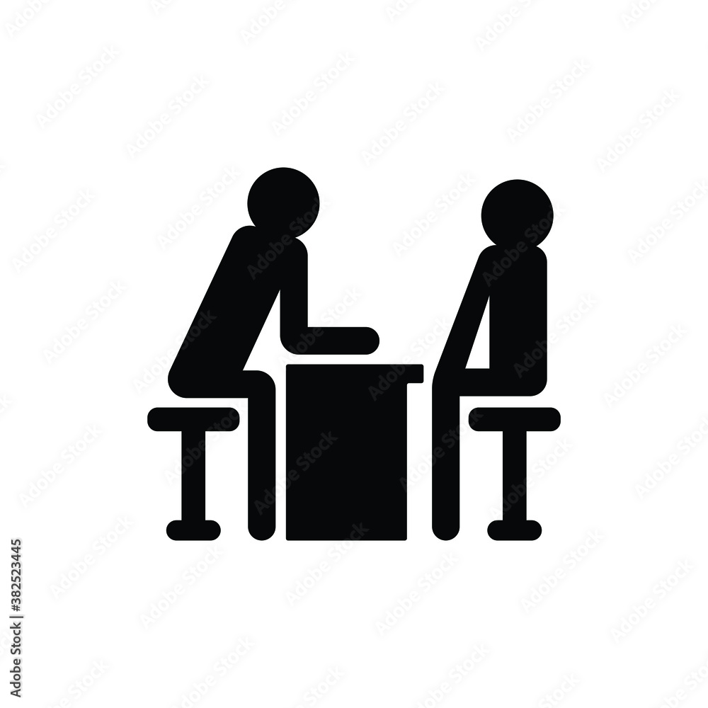 Work interview icon vector isolated on white, logo sign and symbol. Work interview icon vector isolated on white, logo sign and symbol.