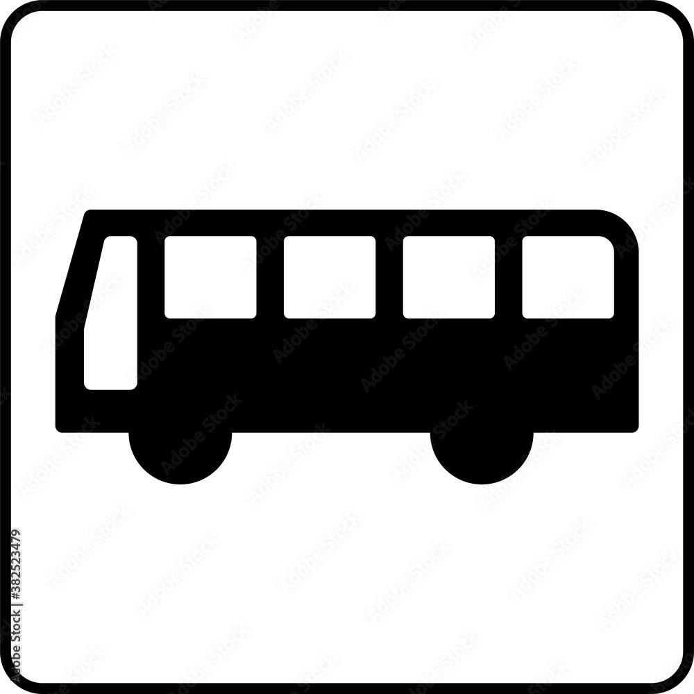 バスのピクトグラム （枠付きver.） - obrazy, fototapety, plakaty 