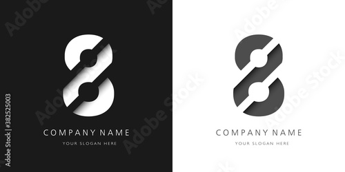 eight number modern logo broken design photo
