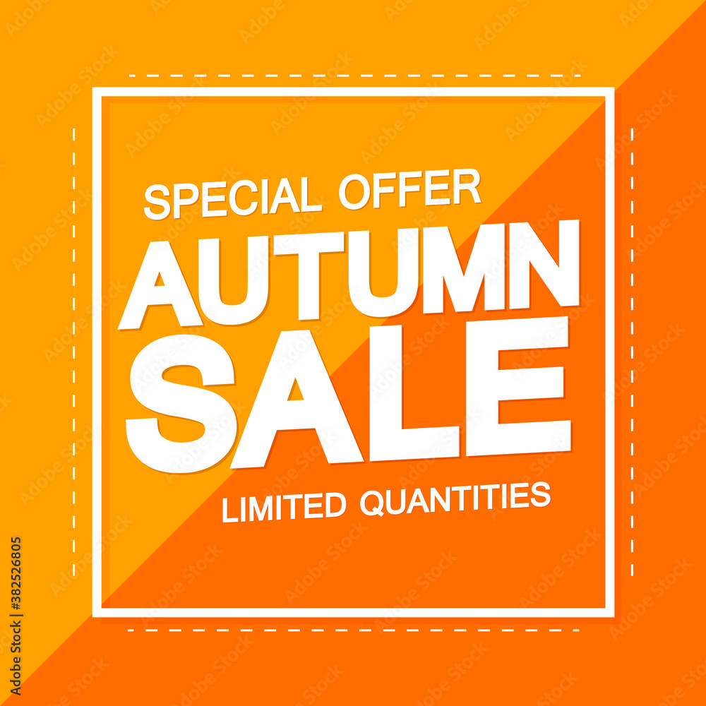 Autumn Sale, poster design template, special offer, Fall discount banner, vector illustration
