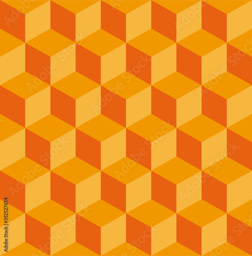 Seamless pattern of abstract isometric cube.