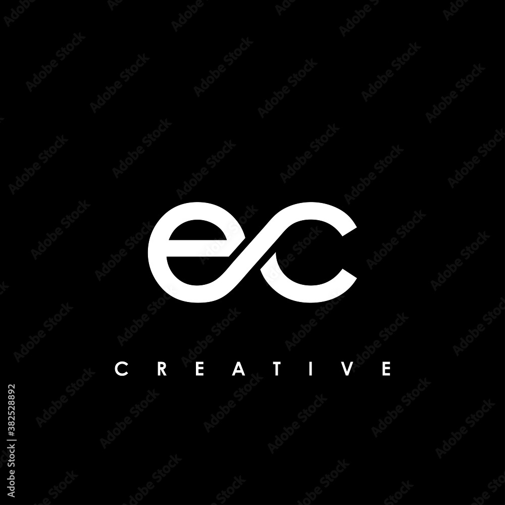 EC Letter Initial Logo Design Template Vector Illustration - obrazy, fototapety, plakaty 