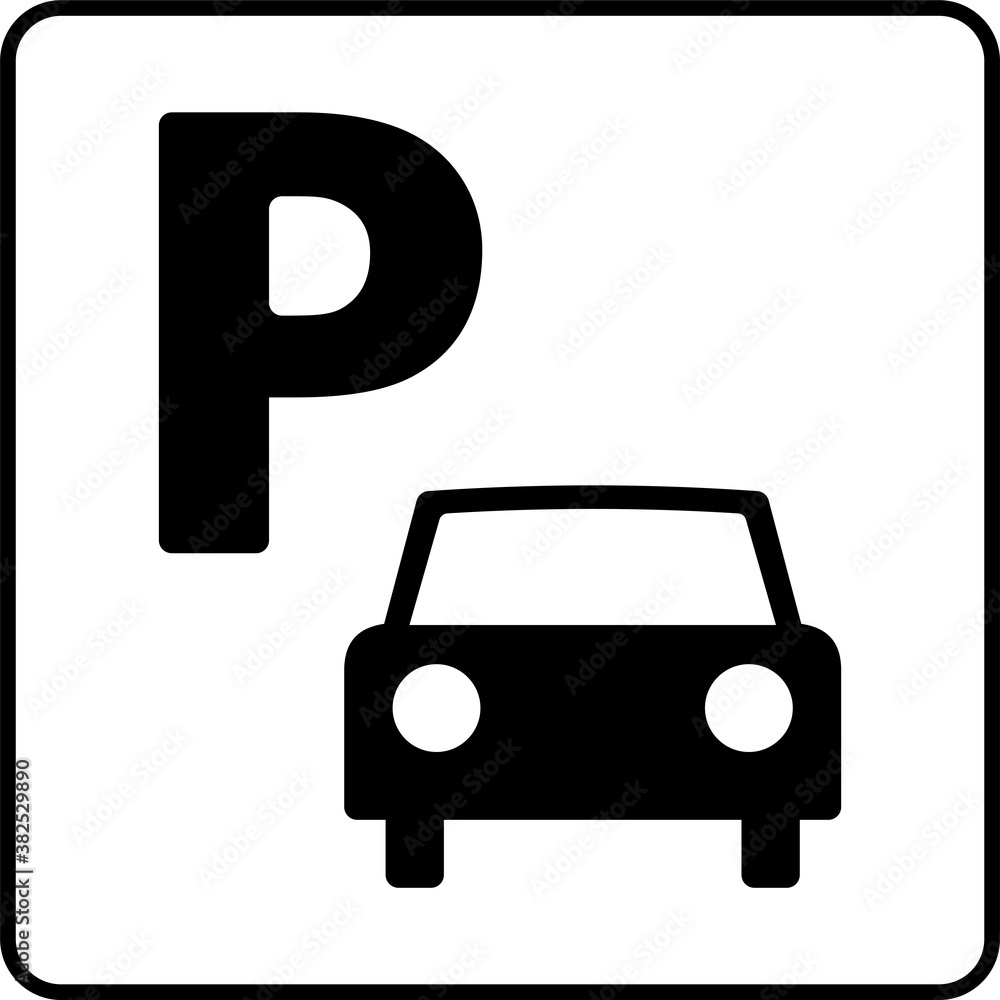 駐車場のピクトグラム （枠付きver.） - obrazy, fototapety, plakaty 