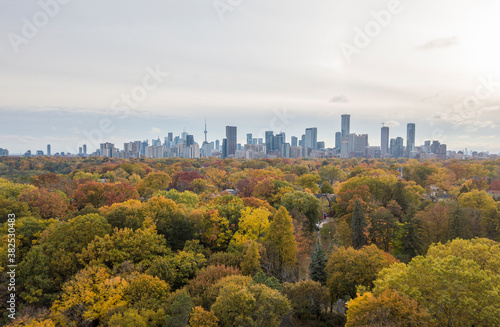 Aerial view of Toronto in Autumn