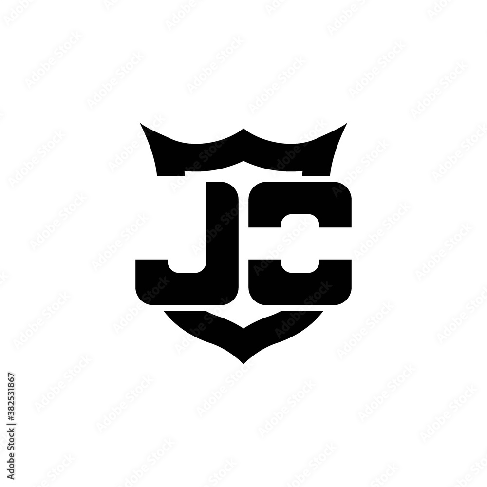 JO Logo monogram with shield around crown shape design template JO Logo monogram with shield around crown shape design template