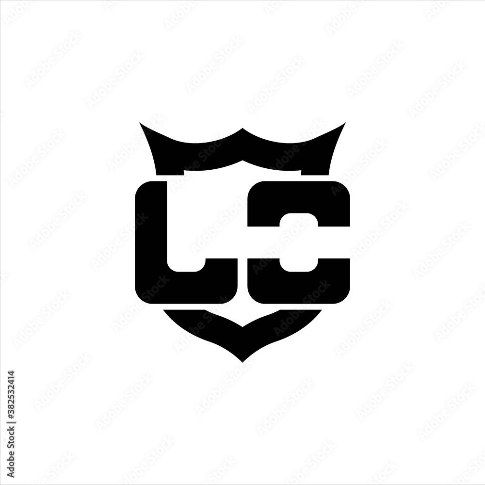 LO Logo monogram with shield around crown shape design template LO Logo monogram with shield around crown shape design template