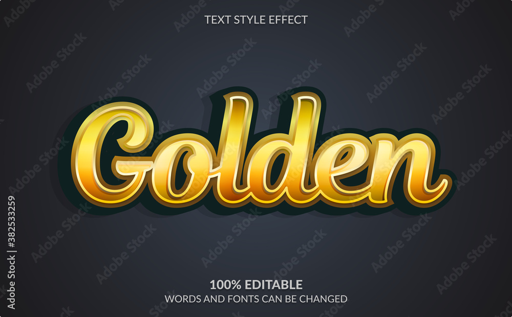 Editable Text Effect, Golden Text Style Editable Text Effect, Golden Text Style