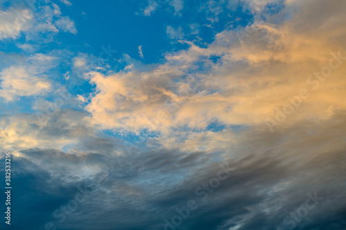 The most beautiful sky with clouds at sunset