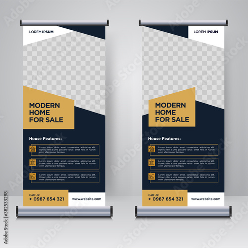 Property, real estate roll up or x banner template