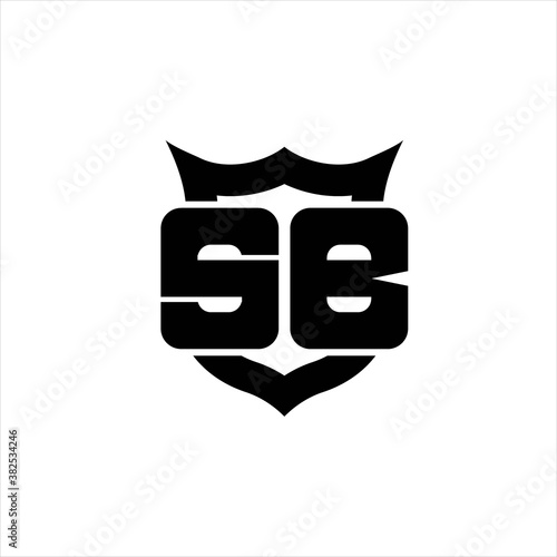 Free Download SB Logo monogram with shield around crown shape design template - GFXLoad