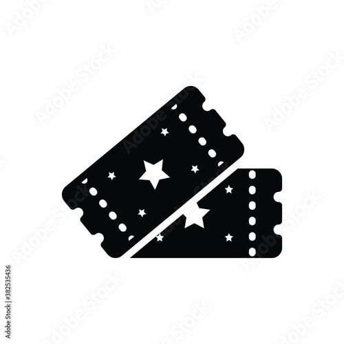 Black solid icon for ticket