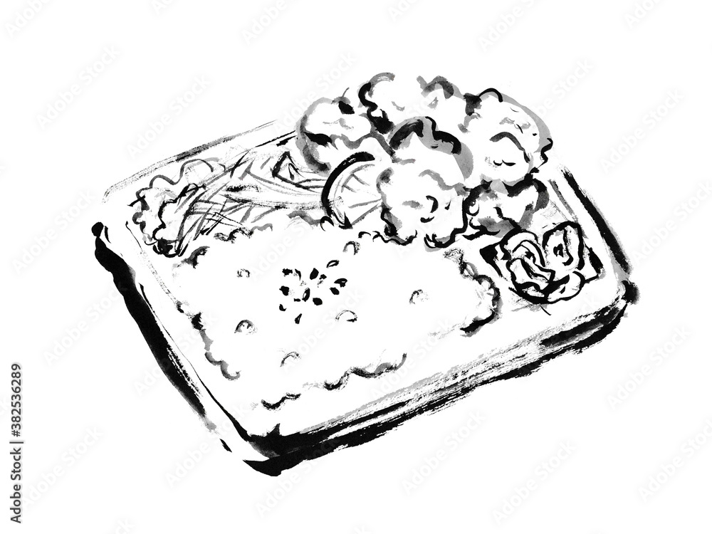 手描きの黒い器に入った唐揚げ弁当のイラスト素材 モノクロ線画イラスト Stock Illustration Adobe Stock 手描きの黒い器に入った唐揚げ弁当のイラスト素材 モノクロ線画イラスト Stock Illustration Adobe Stock