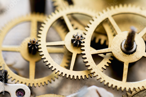 Clock gears close-up photo