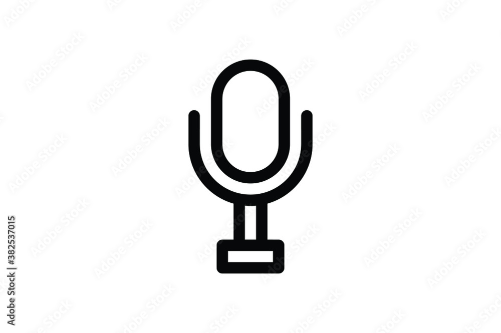 Electronic Outline Icon - Microphone Electronic Outline Icon - Microphone