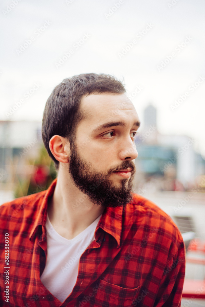 Portrait of young bearded man Portrait of young bearded man