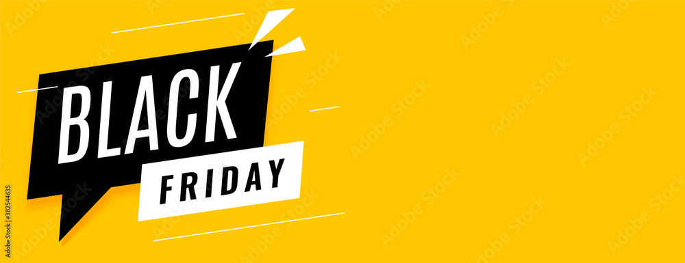Black friday sale yellow banner with text space Black friday sale yellow banner with text space