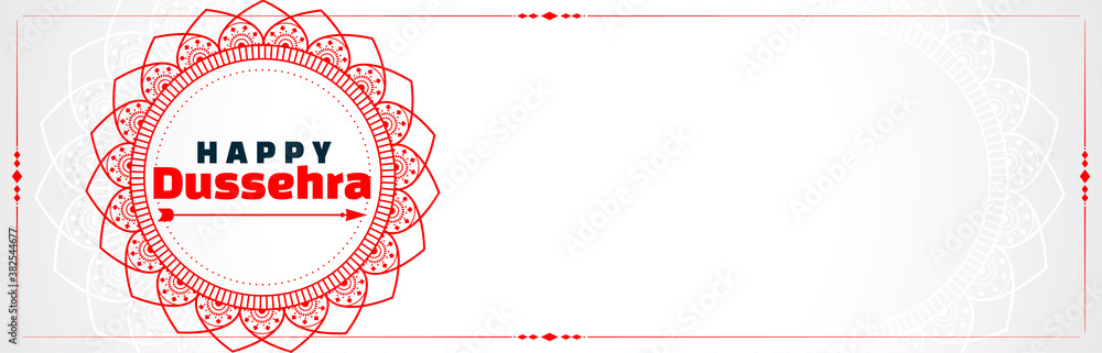 Happy dussehra indian festival wide banner with arrow vector Happy dussehra indian festival wide banner with arrow vector