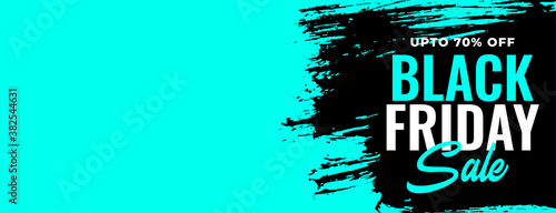 Black friday sale blue banner with offer details