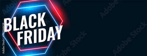 Black friday sale glowing abstract web banner photo
