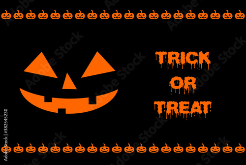trick or treat, jack-o-lantern slime silhouette, vector illustration