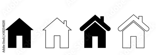 House Icon Set. House illustration symbol.