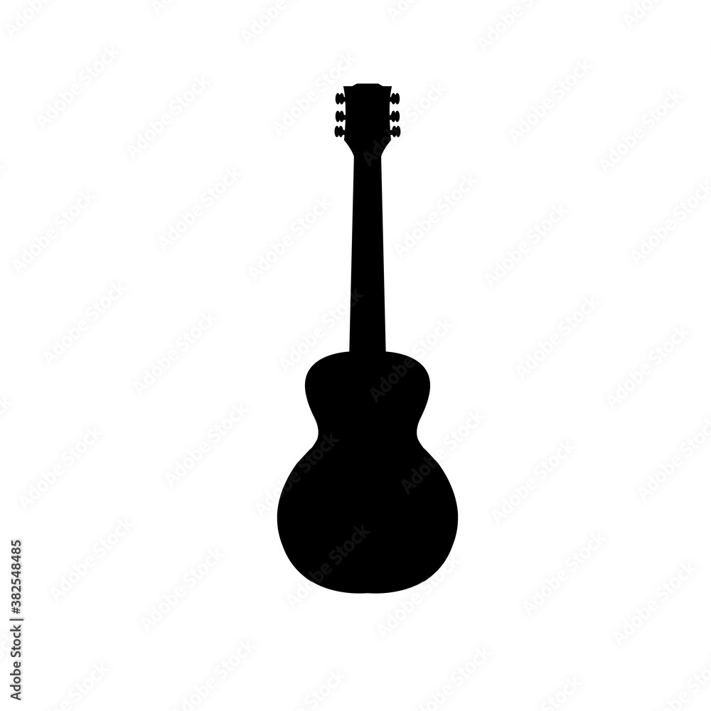 Fototapeta premium Grey Guitar icon isolated on white background. Acoustic guitar.