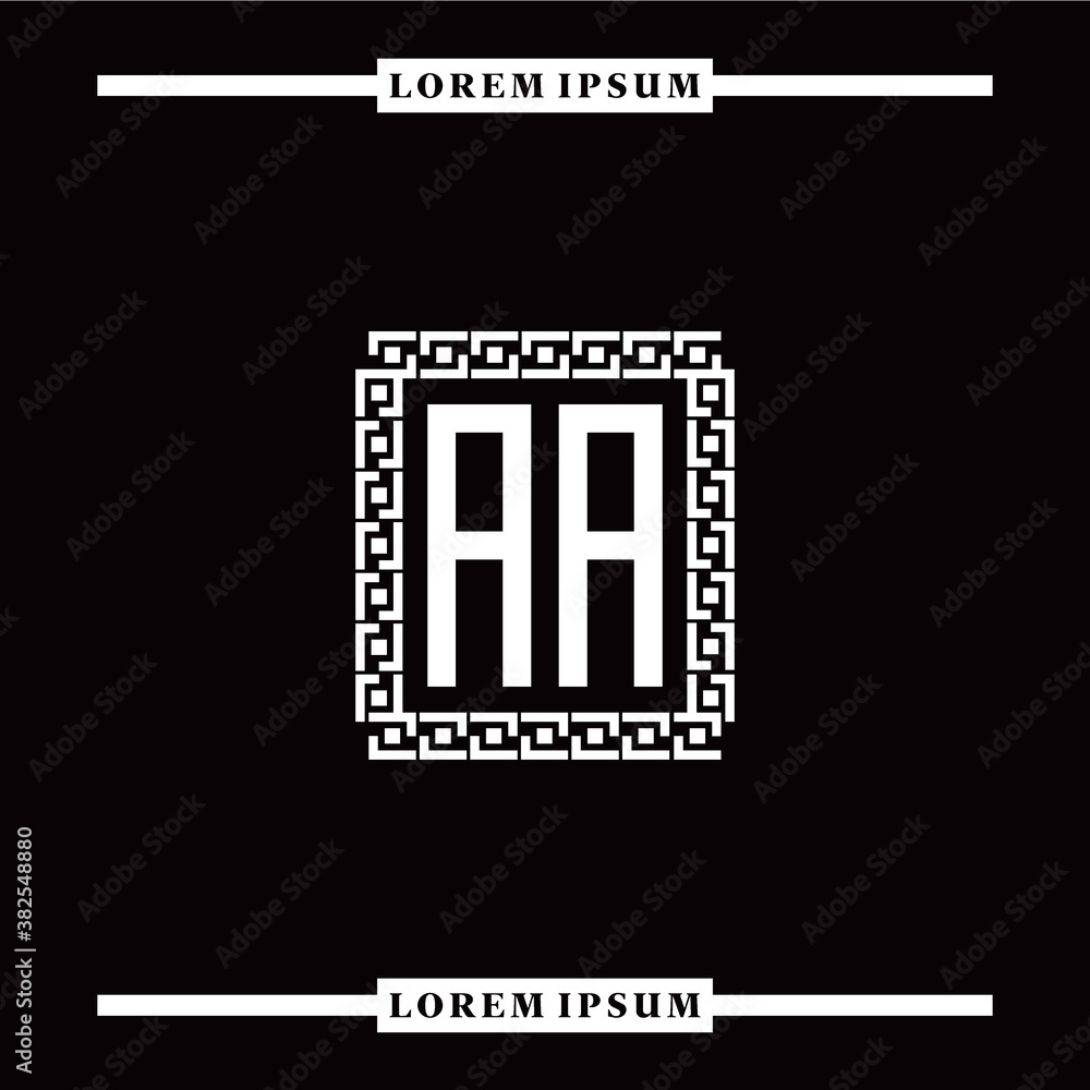 A A collection of initial logo designs with luxurious frame elements A A collection of initial logo designs with luxurious frame elements