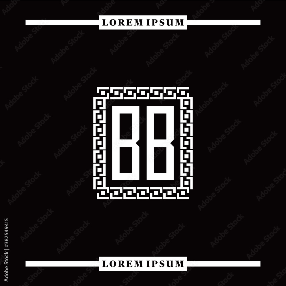 Obraz premium B B collection of initial logo designs with luxurious frame elements