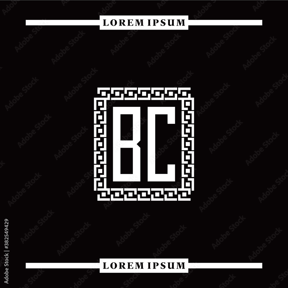 Obraz premium B C collection of initial logo designs with luxurious frame elements