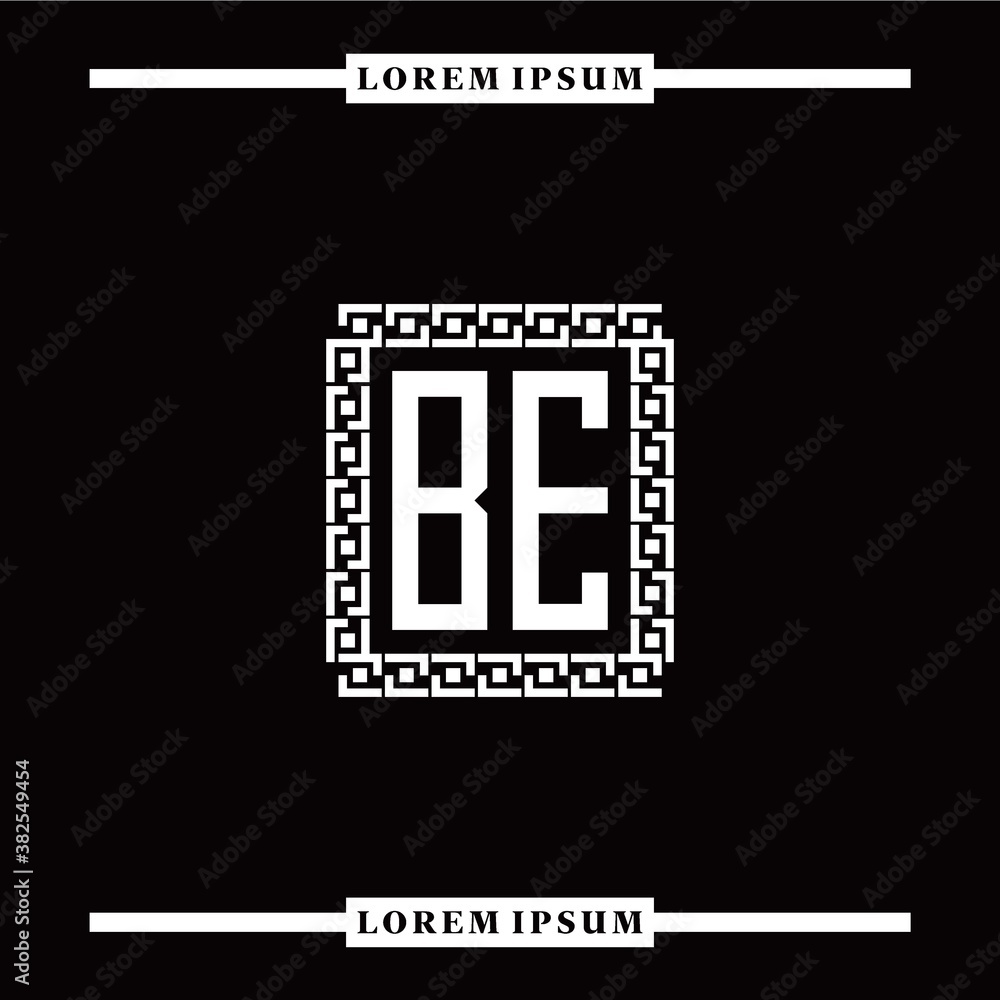 Obraz premium B E collection of initial logo designs with luxurious frame elements
