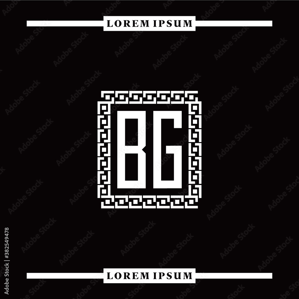Obraz premium B G collection of initial logo designs with luxurious frame elements