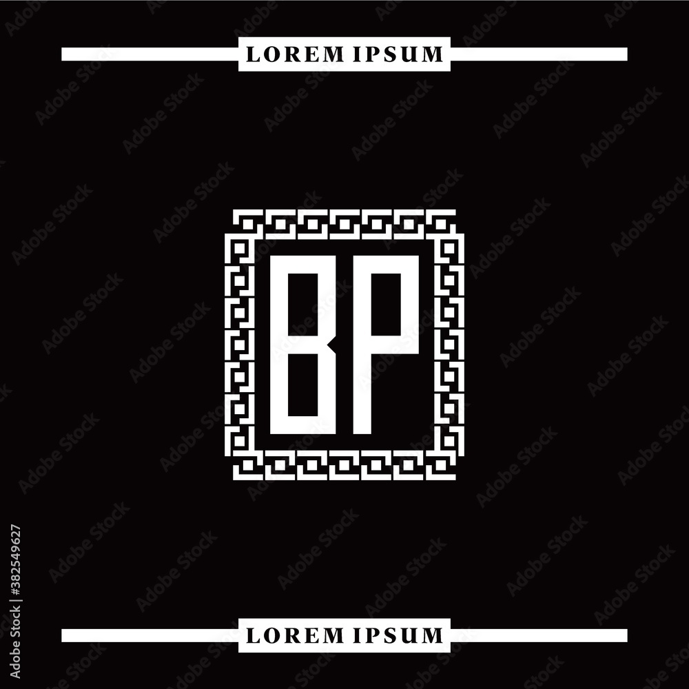 B P collection of initial logo designs with luxurious frame elements B P collection of initial logo designs with luxurious frame elements