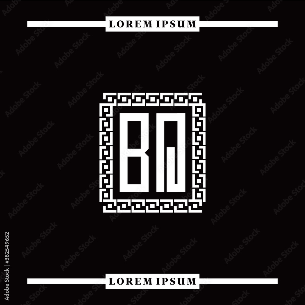 Obraz premium B Q collection of initial logo designs with luxurious frame elements