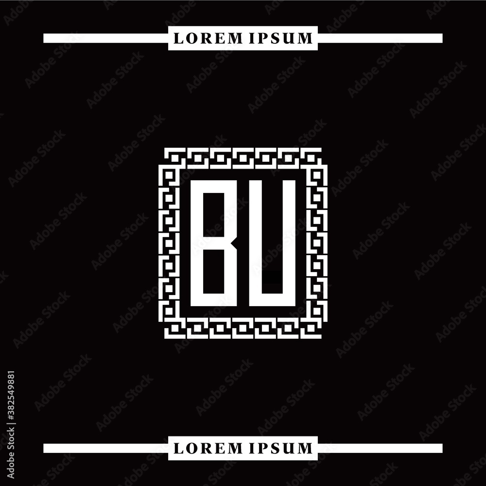 B U collection of initial logo designs with luxurious frame elements B U collection of initial logo designs with luxurious frame elements