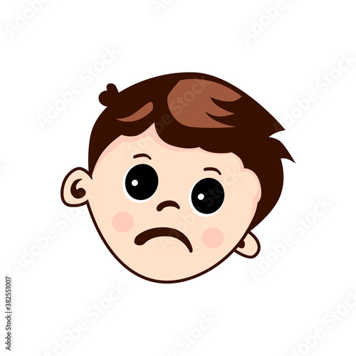 Sad boy cartoon character photo