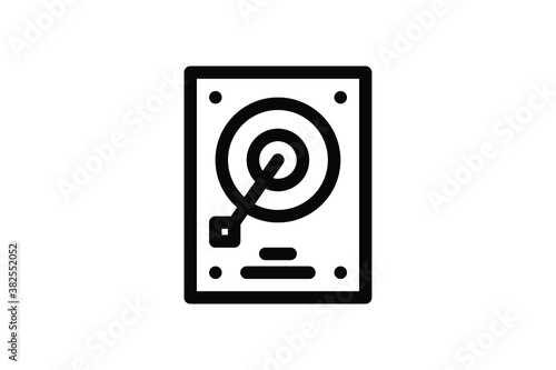 Electronic Outline Icon - Harddrive