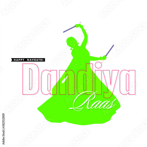 Dandiya Banner  - Woman Playing Dandiya Dance - An Indian Festival