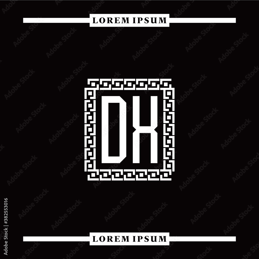 Obraz premium D X collection of initial logo designs with luxurious frame elements