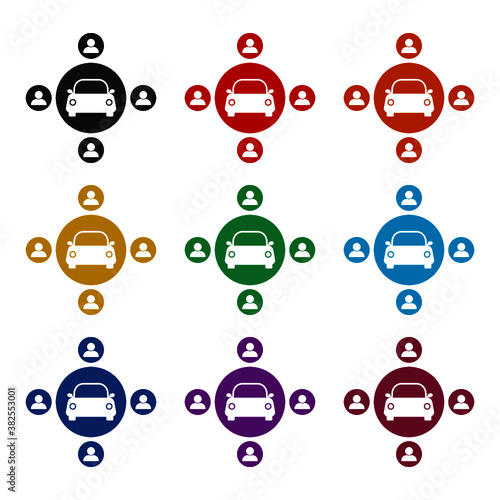 Share a car icon, color set