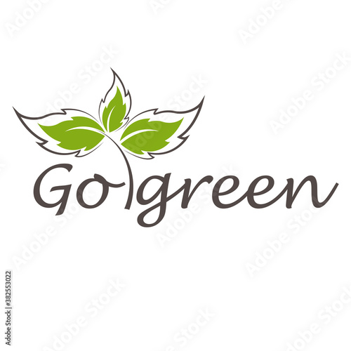 Modern Go Green Environment Label Logo Illustration In Isolated White Background