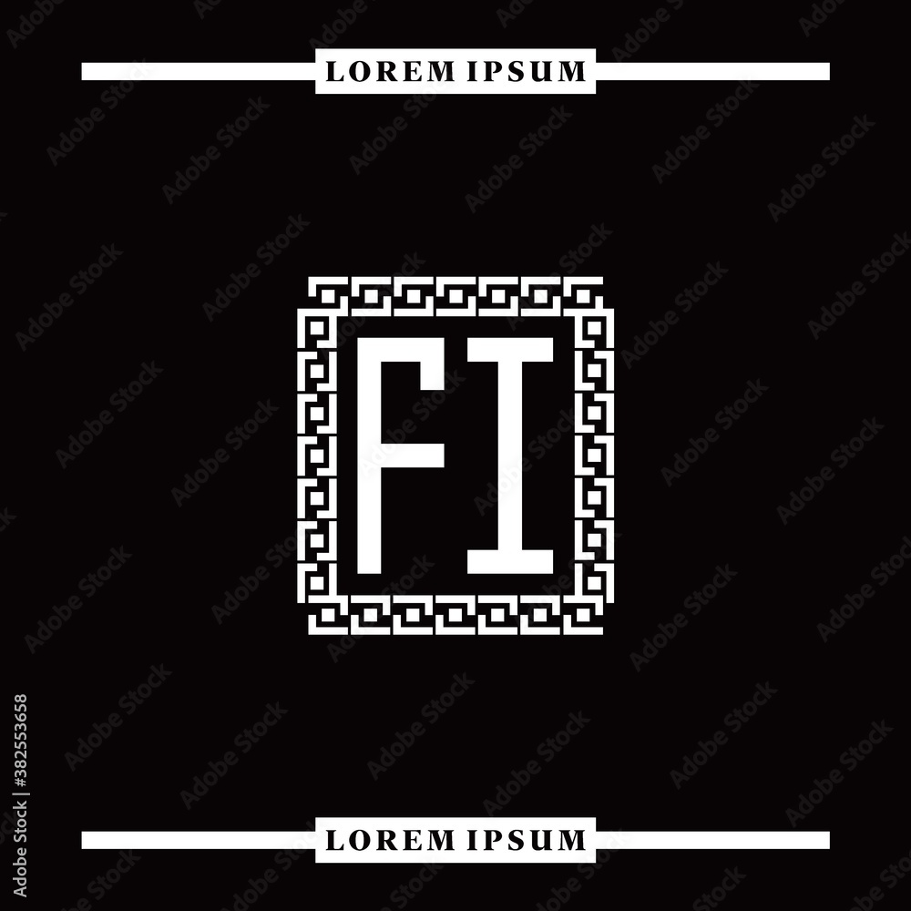 F I collection of initial logo designs with luxurious frame elements F I collection of initial logo designs with luxurious frame elements