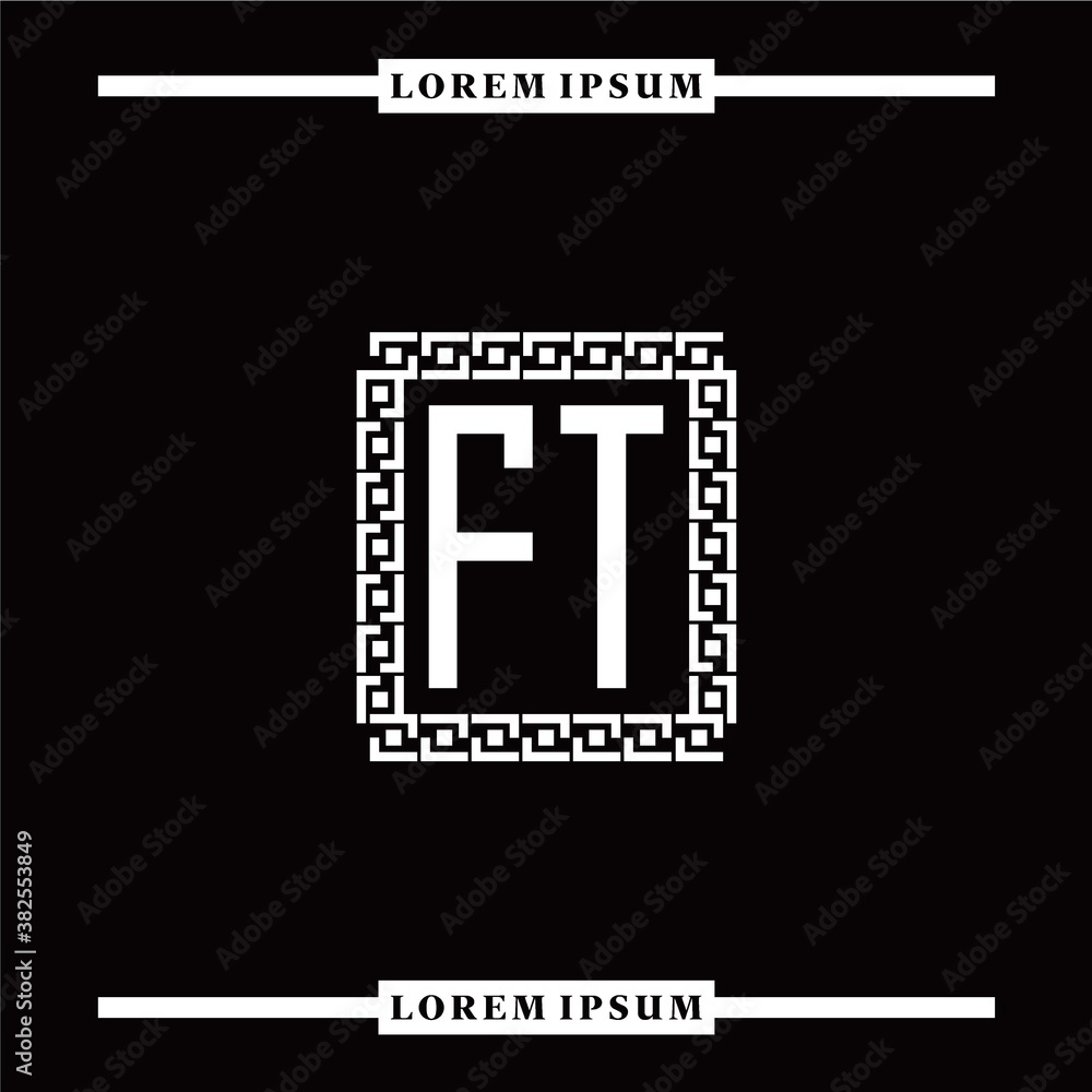 F T collection of initial logo designs with luxurious frame elements F T collection of initial logo designs with luxurious frame elements